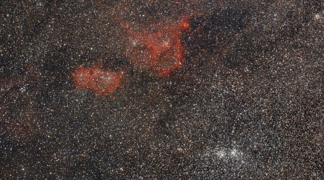 Widefield of Heart ad Soul Nebulae and Double Cluster (header image)