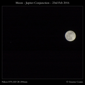 Moon Jupiter Conjunction - 23rd Feb 2016