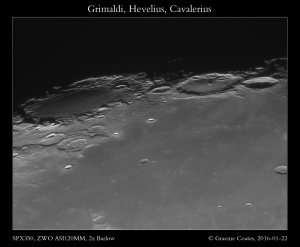 Grimaldi, Hevelius, Cavalerius - 22/01/2016