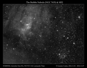 Bubble Nebula (NGC7635) and M52