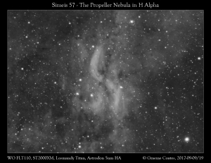 The Propeller Nebula (Simeis 57) in Cygnus - 7hrs Exposure