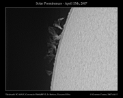 H-Alpha Prominences - taken from Kelling Heath, 15th April 2007